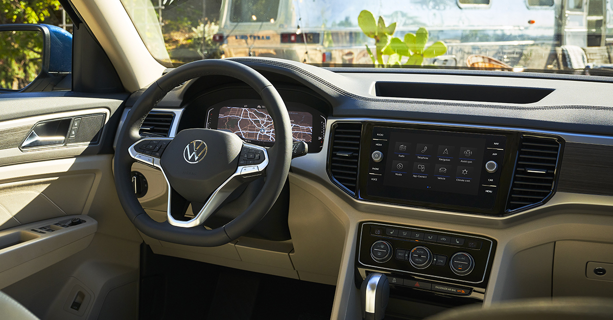 Interior view of the 2021 VW Atlas